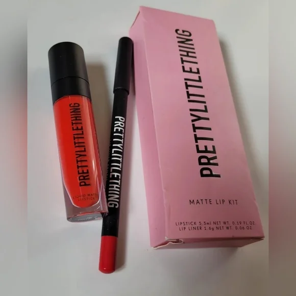 Pretty Little Thing Liquid Matte Lip Kit Shade Coral - Picture 1 of 7
